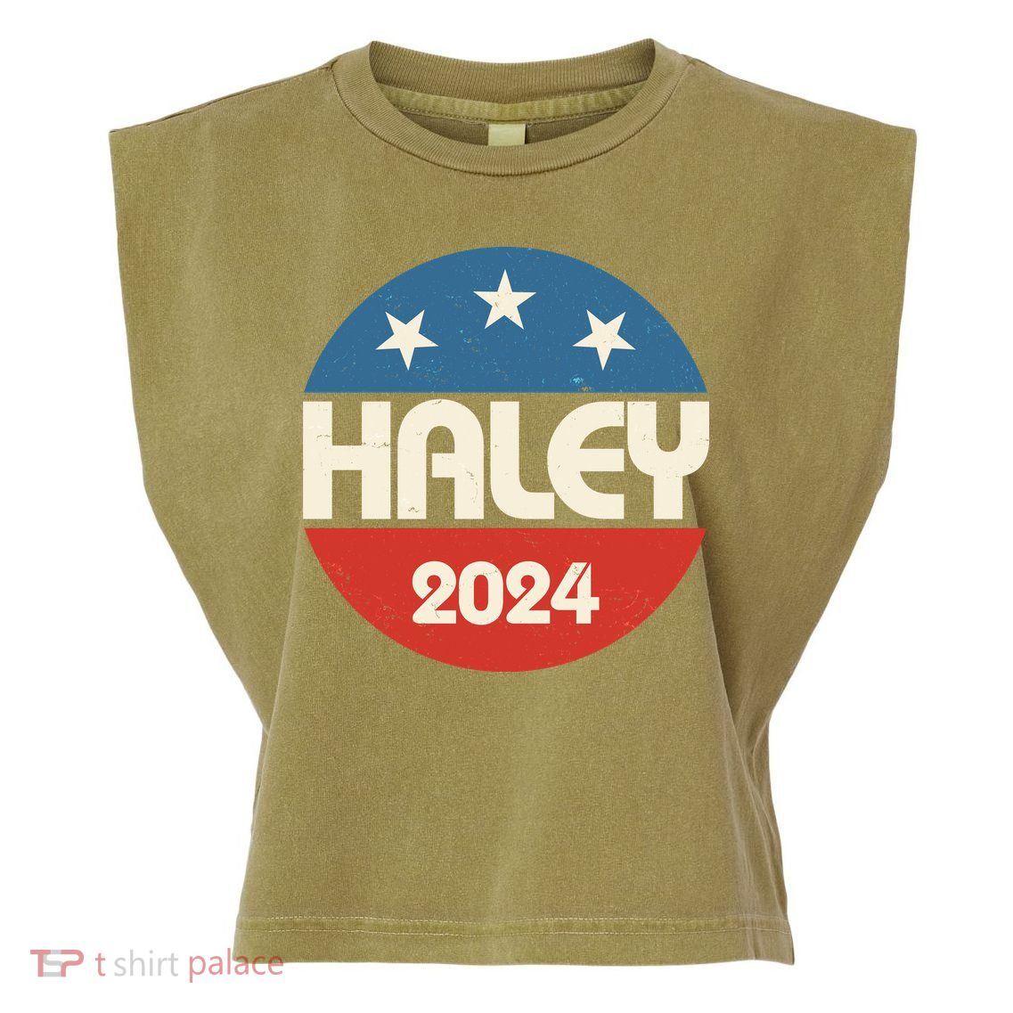 Vintage Nikki Haley For President 2024 Election Garment-Dyed Women's Muscle Tee