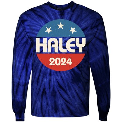 Vintage Nikki Haley For President 2024 Election Tie-Dye Long Sleeve Shirt