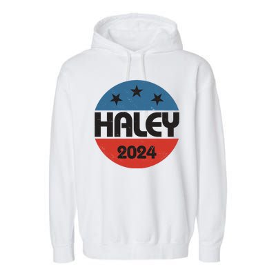 Vintage Nikki Haley For President 2024 Election Garment-Dyed Fleece Hoodie