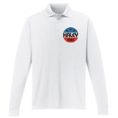 Vintage Nikki Haley For President 2024 Election Performance Long Sleeve Polo