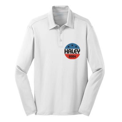 Vintage Nikki Haley For President 2024 Election Silk Touch Performance Long Sleeve Polo