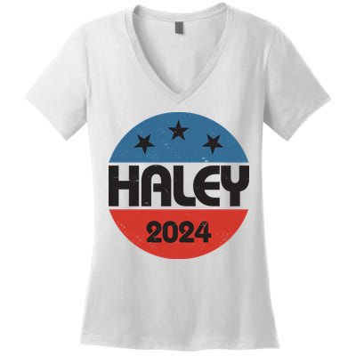 Vintage Nikki Haley For President 2024 Election Women's V-Neck T-Shirt