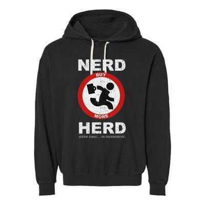 Vintage Nerd Herd Geek Chic In Overdrive Garment-Dyed Fleece Hoodie