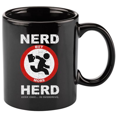 Vintage Nerd Herd Geek Chic In Overdrive 11oz C Handle Ceramic Mug