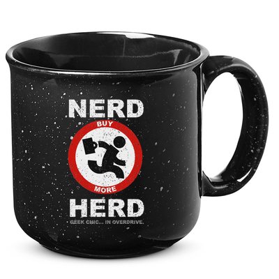 Vintage Nerd Herd Geek Chic In Overdrive 15oz Campfire Ceramic Mug