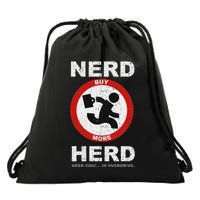 Vintage Nerd Herd Geek Chic In Overdrive Drawstring Bag