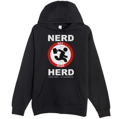 Vintage Nerd Herd Geek Chic In Overdrive Premium Pullover Hoodie