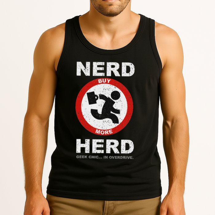 Vintage Nerd Herd Geek Chic In Overdrive Tank Top