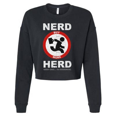 Vintage Nerd Herd Geek Chic In Overdrive Cropped Pullover Crew