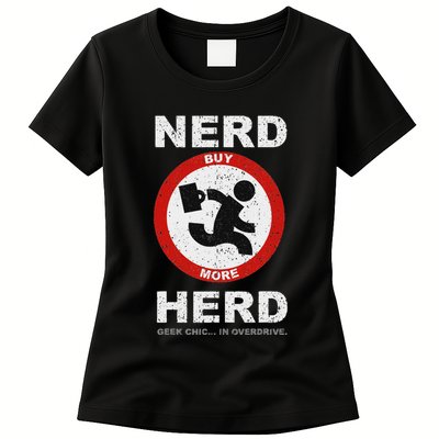 Vintage Nerd Herd Geek Chic In Overdrive Womens T-Shirt