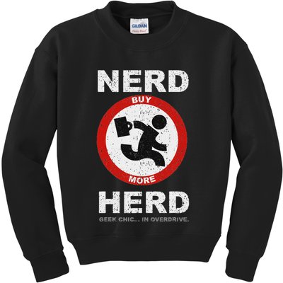 Vintage Nerd Herd Geek Chic In Overdrive Kids Sweatshirt