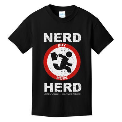 Vintage Nerd Herd Geek Chic In Overdrive Kids T-Shirt