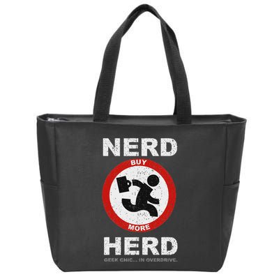 Vintage Nerd Herd Geek Chic In Overdrive Zip Tote Bag
