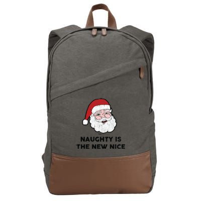 Vintage Naughty Is The New Nice Santa Christmas Design Gift Cotton Canvas Backpack