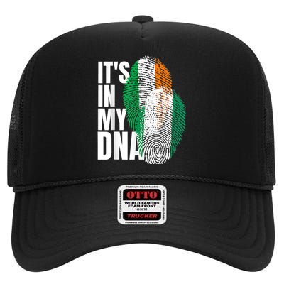 Vintage Nigeria Irish And Nigerian Mix DNA Heritage Flag High Crown Mesh Back Trucker Hat