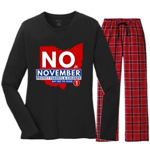 Vote NO In November Women's Long Sleeve Flannel Pajama Set 