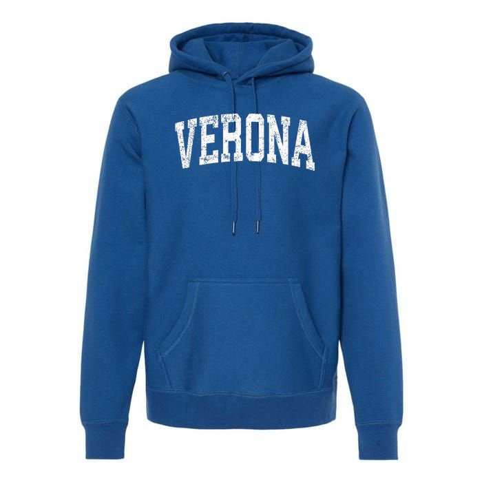 Verona New Jersey NJ Vintage Athletic Sports Design  Premium Hoodie