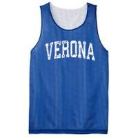 Verona New Jersey NJ Vintage Athletic Sports Design  Mesh Reversible Basketball Jersey Tank