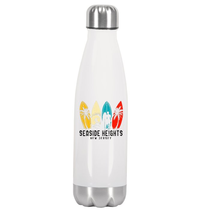 Vintage New Jersey Seaside Heights Surfboarder Stainless Steel Insulated Water Bottle