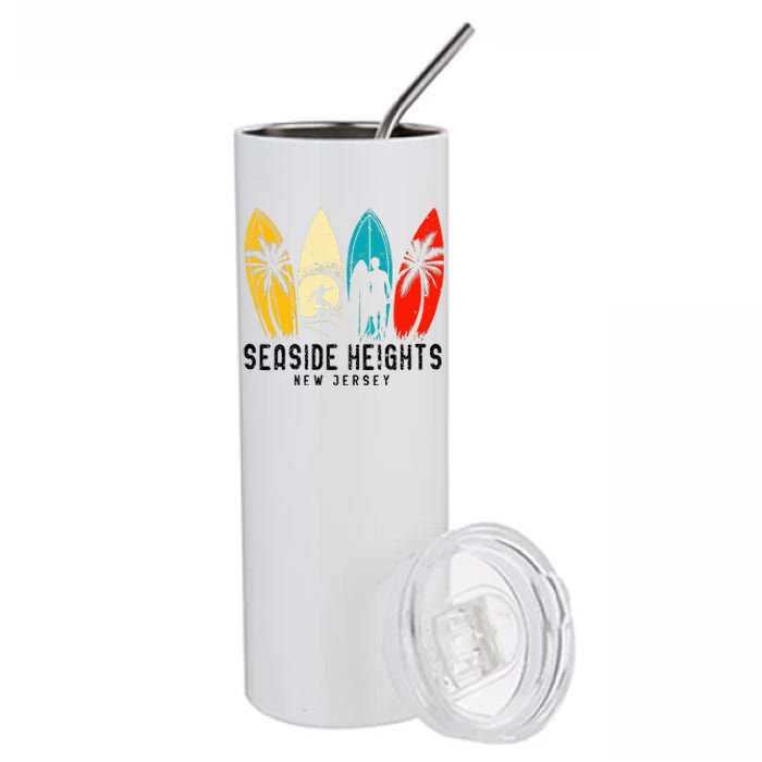 Vintage New Jersey Seaside Heights Surfboarder Stainless Steel Tumbler