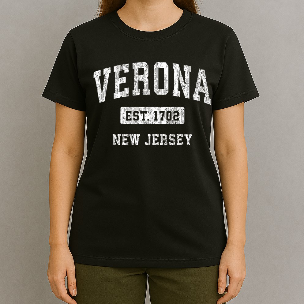 Verona New Jersey Nj Vintage Established Sports Design T-Shirt