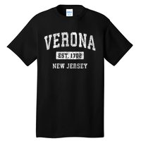 Verona New Jersey Nj Vintage Established Sports Design Tall T-Shirt