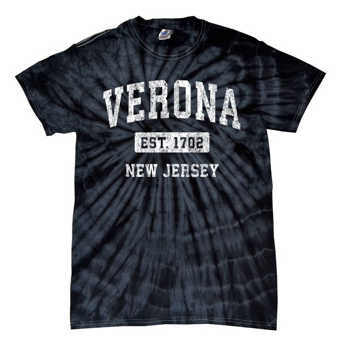 Verona New Jersey Nj Vintage Established Sports Design Tie-Dye T-Shirt