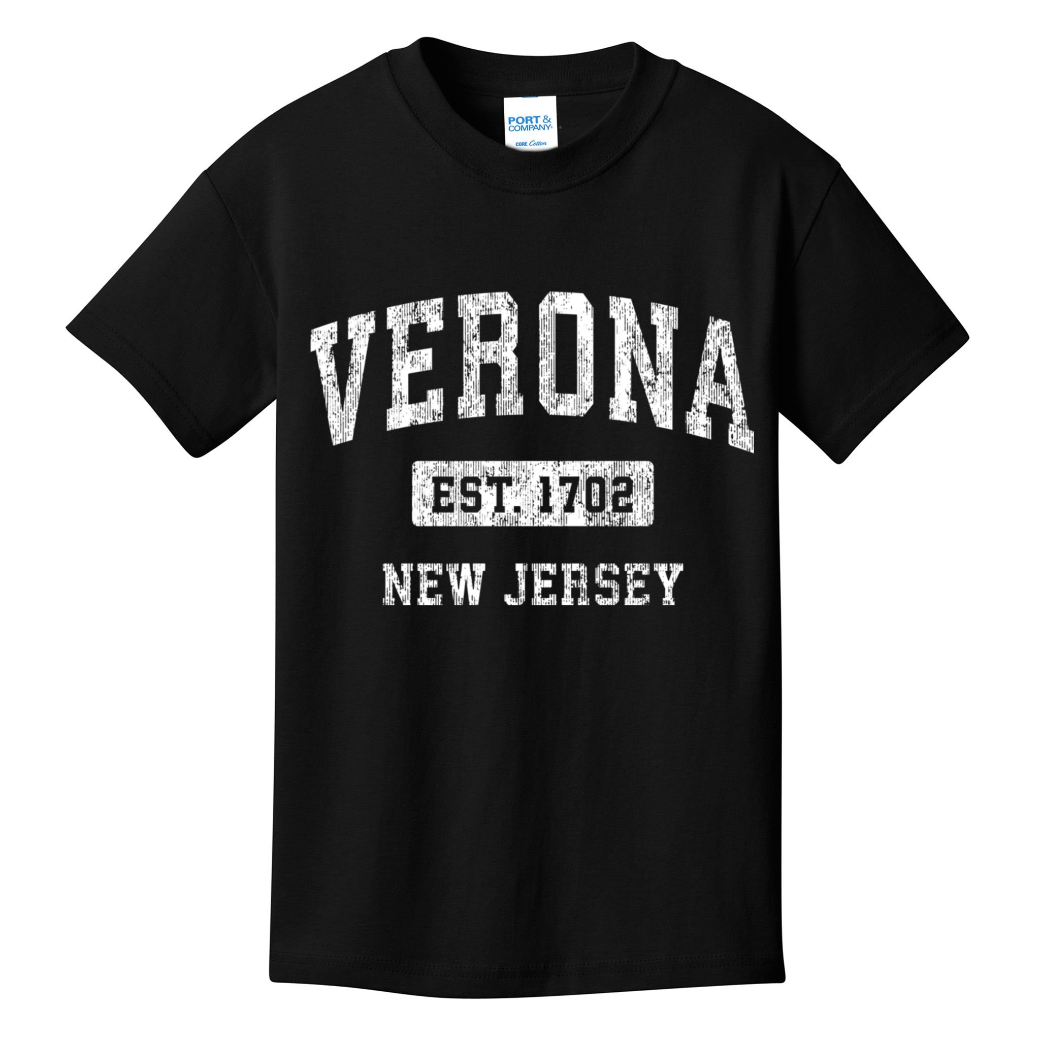 Verona New Jersey Nj Vintage Established Sports Design Kids T-Shirt