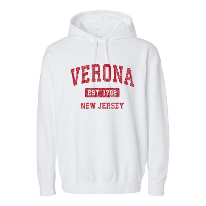 Verona New Jersey Nj Vintage Sports Garment-Dyed Fleece Hoodie