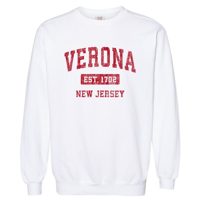 Verona New Jersey Nj Vintage Sports Garment-Dyed Sweatshirt