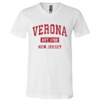 Verona New Jersey Nj Vintage Sports V-Neck T-Shirt