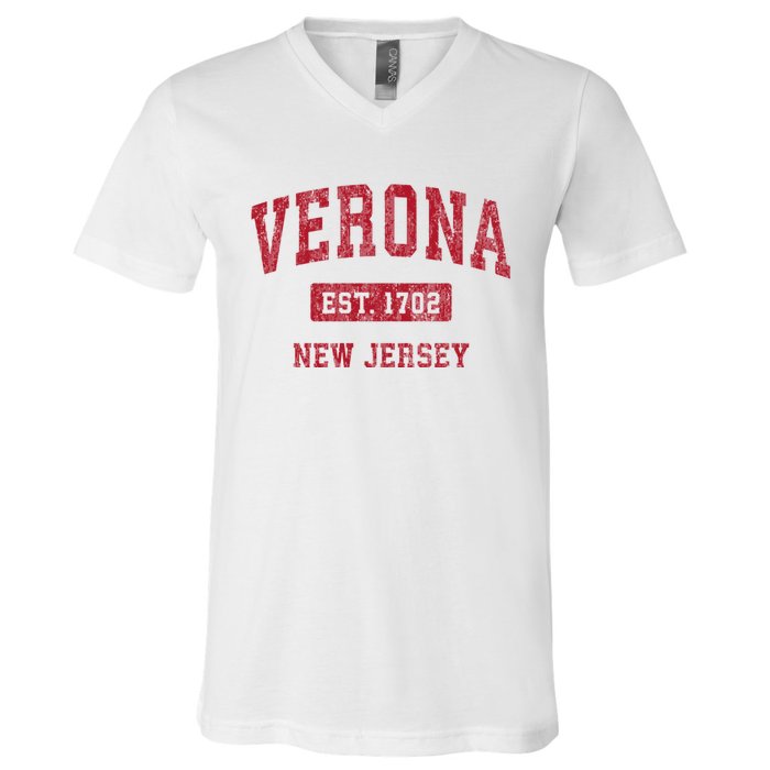 Verona New Jersey Nj Vintage Sports V-Neck T-Shirt