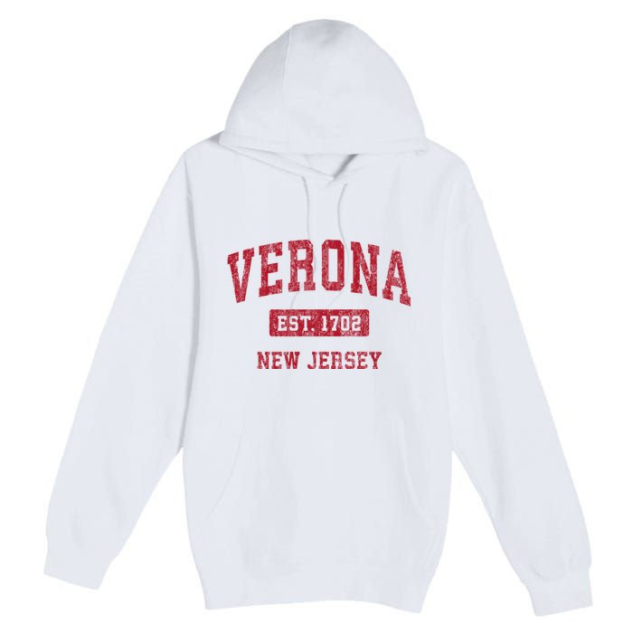 Verona New Jersey Nj Vintage Sports Premium Pullover Hoodie