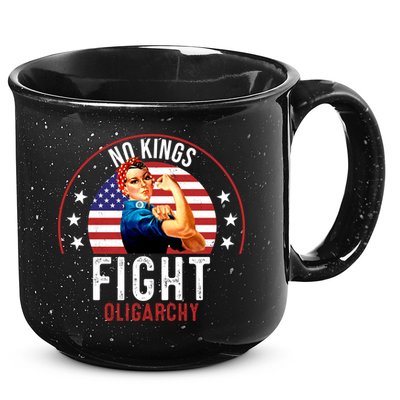 Vintage No Kings Fight Oligarchy 15oz Campfire Ceramic Mug