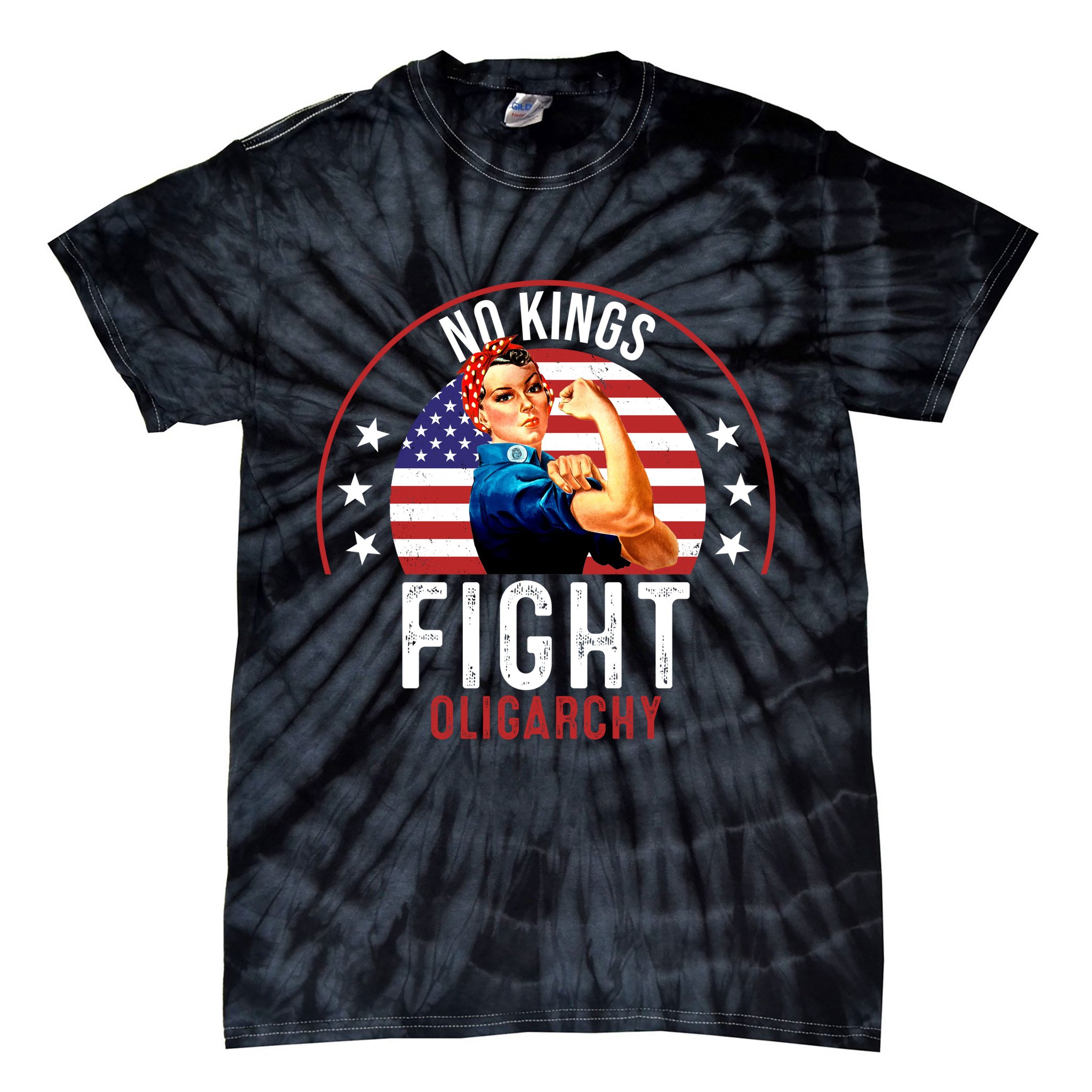 Vintage No Kings Fight Oligarchy Tie-Dye T-Shirt