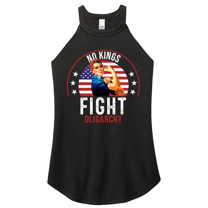 Vintage No Kings Fight Oligarchy Women's Perfect Tri Rocker Tank