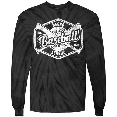 Vintage Negro League Baseball Black History Month Tie-Dye Long Sleeve Shirt