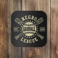 Vintage Negro League Baseball Black History Month Coaster