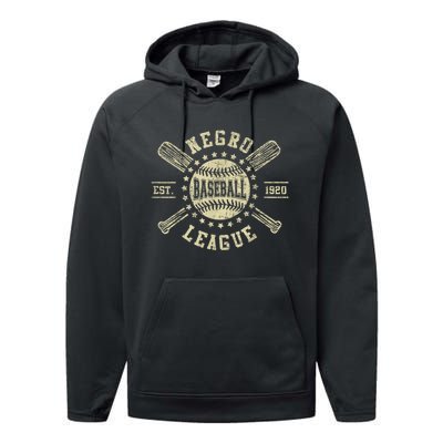 Vintage Negro League Baseball Black History Month Performance Fleece Hoodie