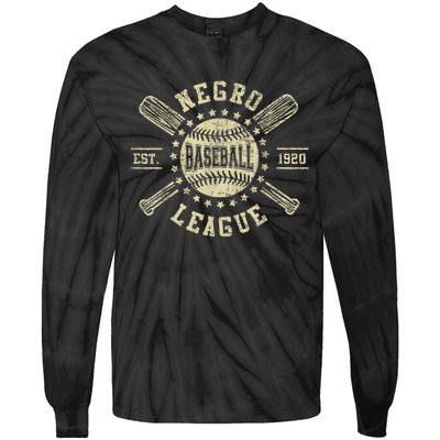 Vintage Negro League Baseball Black History Month Tie-Dye Long Sleeve Shirt