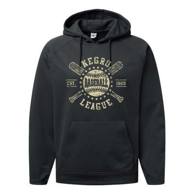 Vintage Negro League Baseball Black History Month Performance Fleece Hoodie