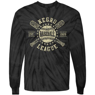 Vintage Negro League Baseball Black History Month Tie-Dye Long Sleeve Shirt