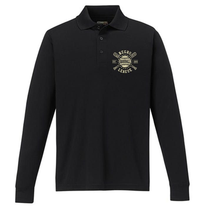 Vintage Negro League Baseball Performance Long Sleeve Polo