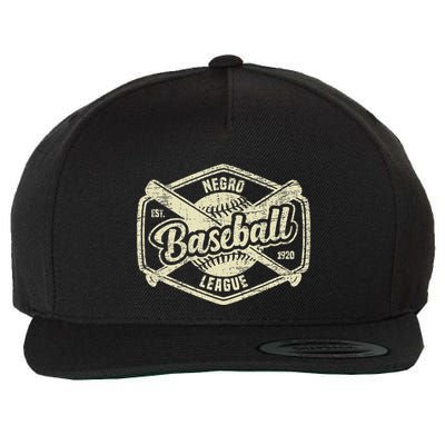 Vintage Negro League Baseball Apparel Black History Month Wool Snapback Cap