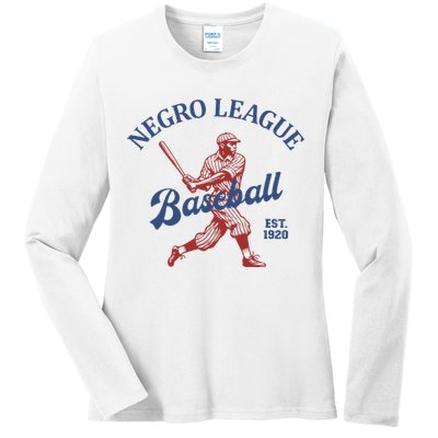 Vintage Negro League Baseball Black History Month Ladies Long Sleeve Shirt
