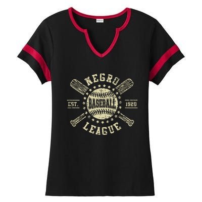 Vintage Negro League Baseball Black History Month Ladies Halftime Notch Neck Tee