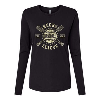 Vintage Negro League Baseball Black History Month Womens Cotton Relaxed Long Sleeve T-Shirt