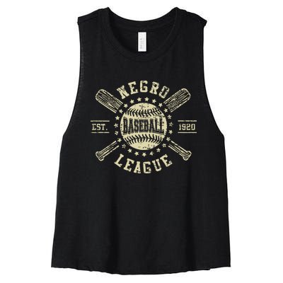 Vintage Negro League Baseball Black History Month Women's Racerback Cropped Tank