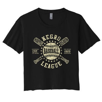 Vintage Negro League Baseball Black History Month Women's Crop Top Tee