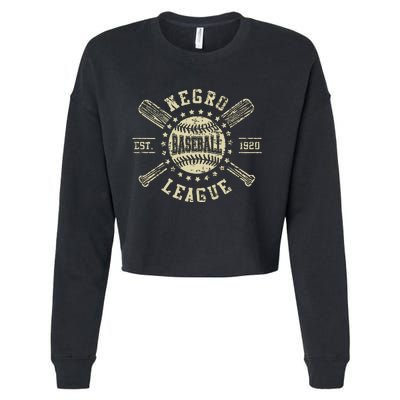 Vintage Negro League Baseball Black History Month Cropped Pullover Crew